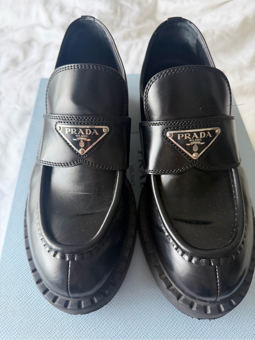 Prada Chocolate Leather Loafers